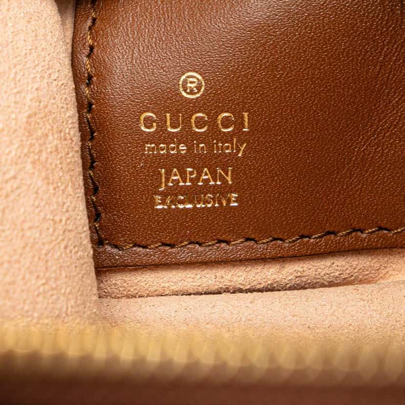 Gucci GG Supreme Embroidered Butterfly Chain Pochette Brown Canvas Good condition - Box View