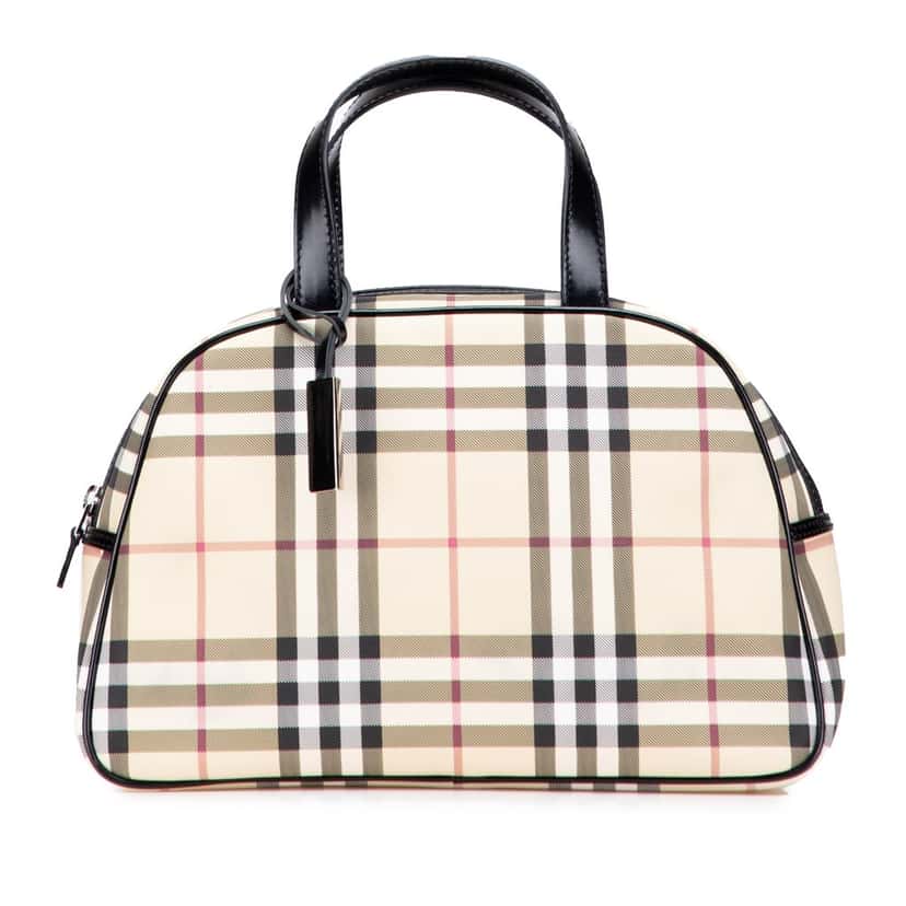 Burberry House Check Canvas Handbag Brown Canvas Good condition - Front View