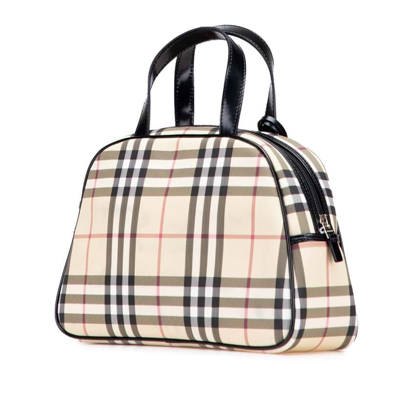 Burberry House Check Canvas Handbag Brown Canvas Good condition - Back View