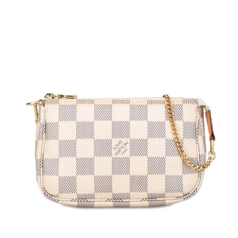Louis Vuitton Damier Azur Mini Pochette Accessoires White Canvas Good condition - Front View