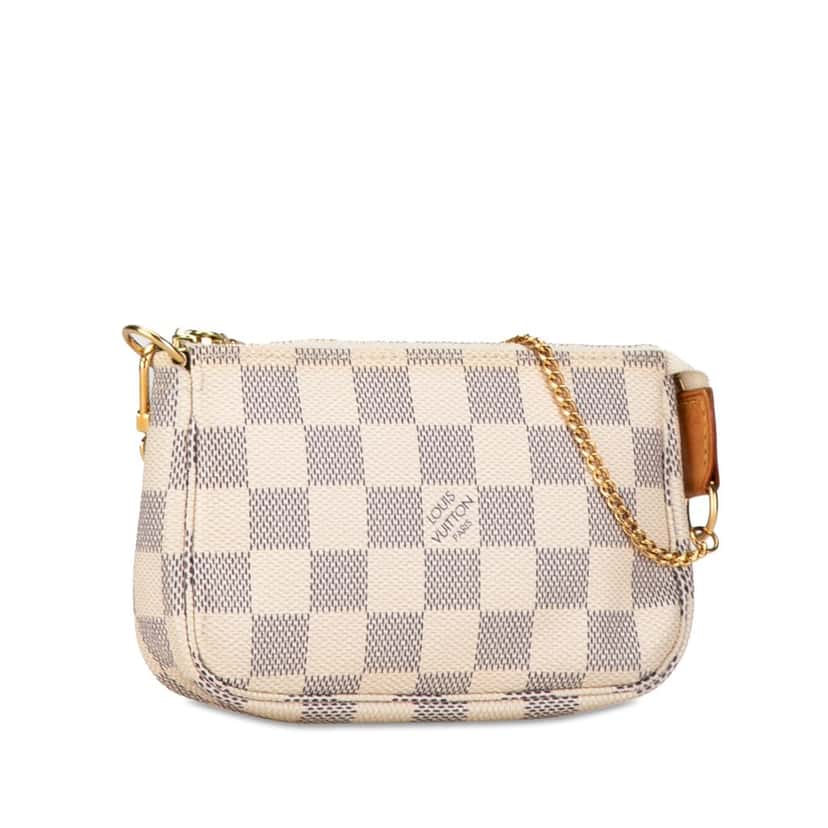 Louis Vuitton Damier Azur Mini Pochette Accessoires White Canvas Good condition - Back View
