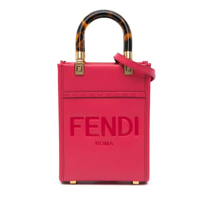 Fendi Mini Sunshine Shopper Tote Pink Leather Good condition - Front View