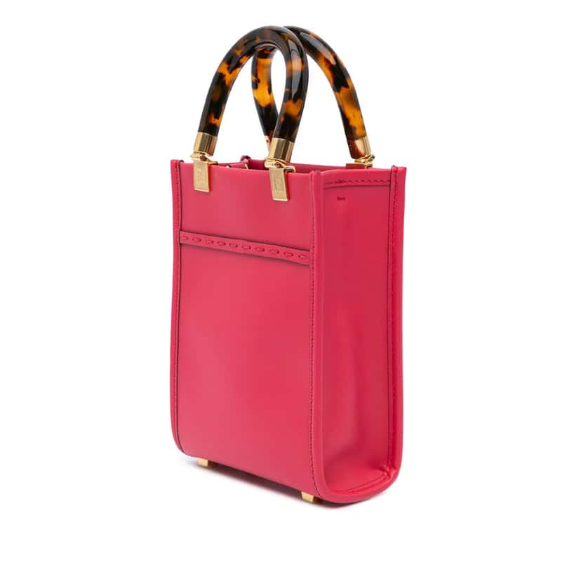 Fendi Mini Sunshine Shopper Tote Pink Leather Good condition - Back View