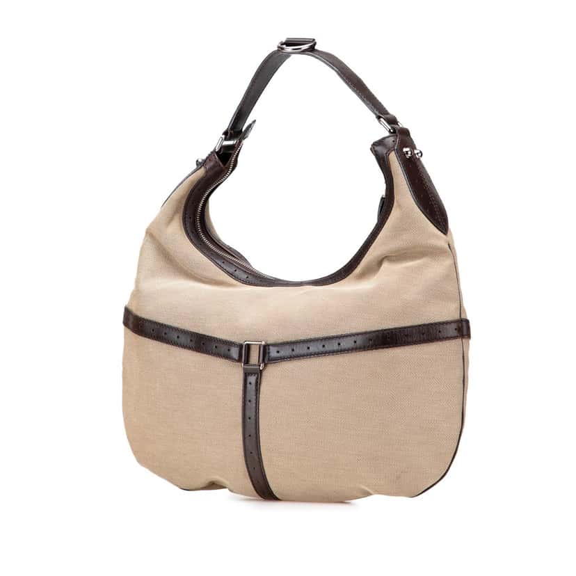 Gucci Canvas Web Reins Hobo Brown Canvas Good condition - Back View