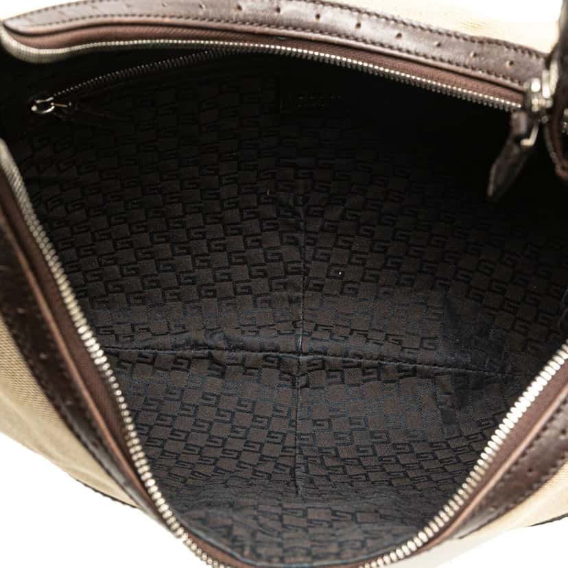 Gucci Canvas Web Reins Hobo Brown Canvas Good condition - Model View