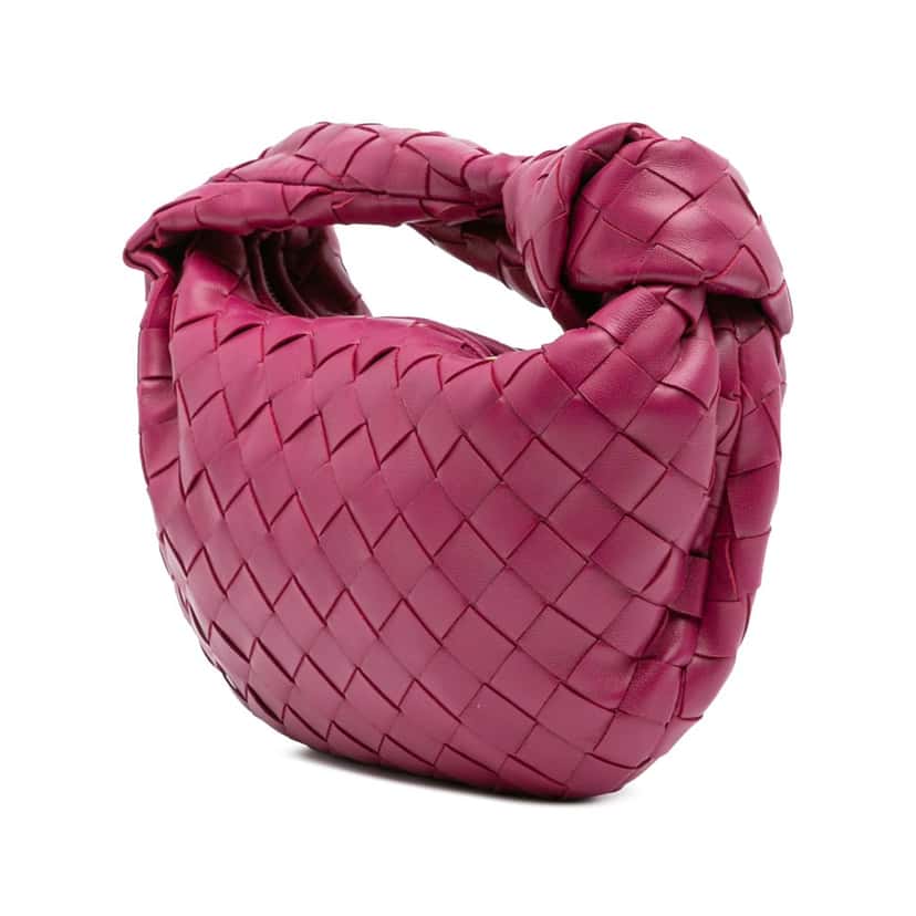 Bottega Veneta Mini Nappa Intrecciato Jodie Pink Leather Good condition - Back View