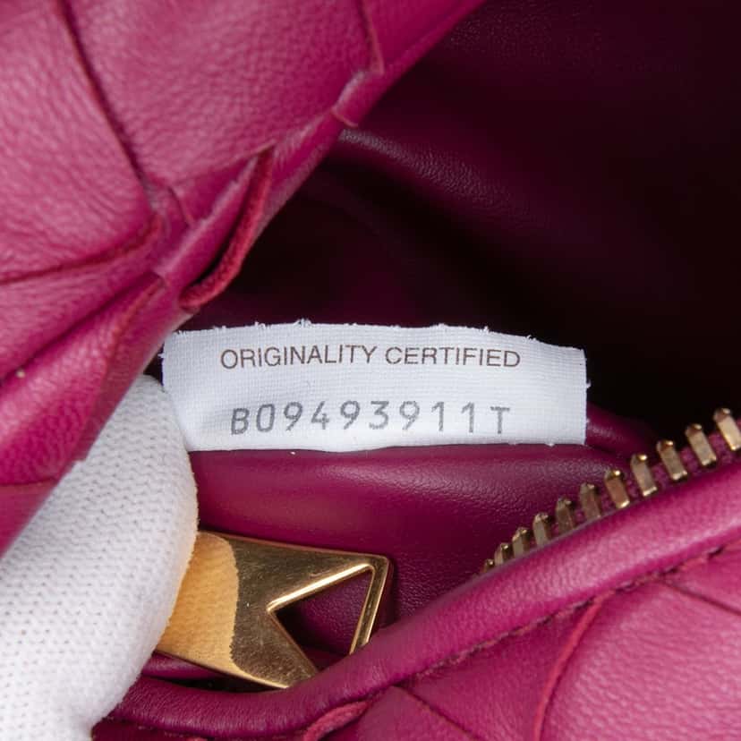 Bottega Veneta Mini Nappa Intrecciato Jodie Pink Leather Good condition - Box View