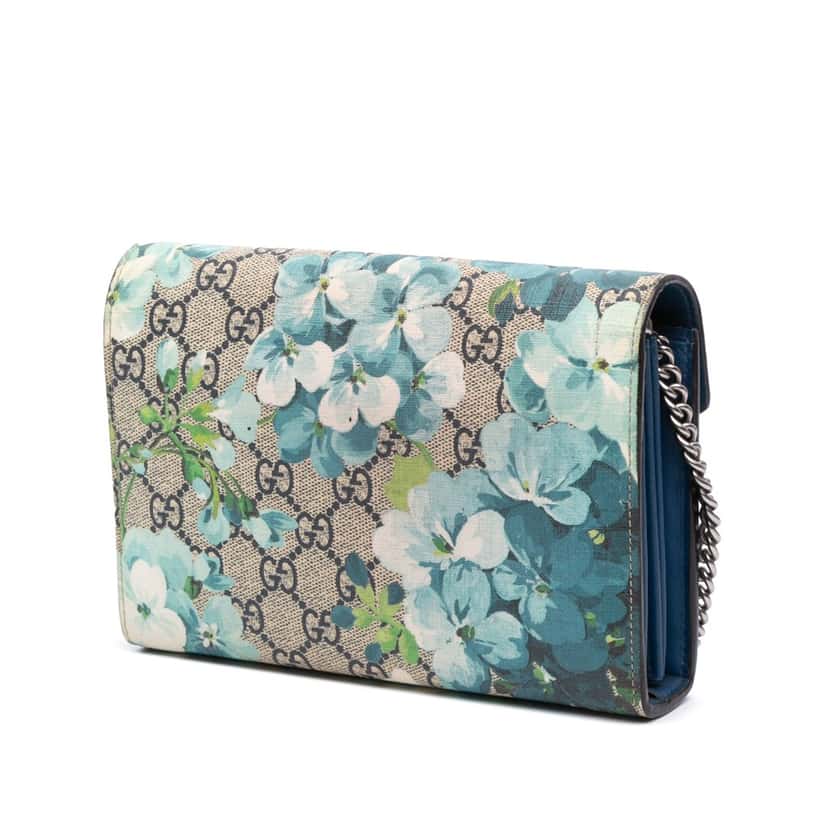 Gucci GG Supreme Dionysus Blooms Chain Wallet Brown Canvas Good condition - Back View