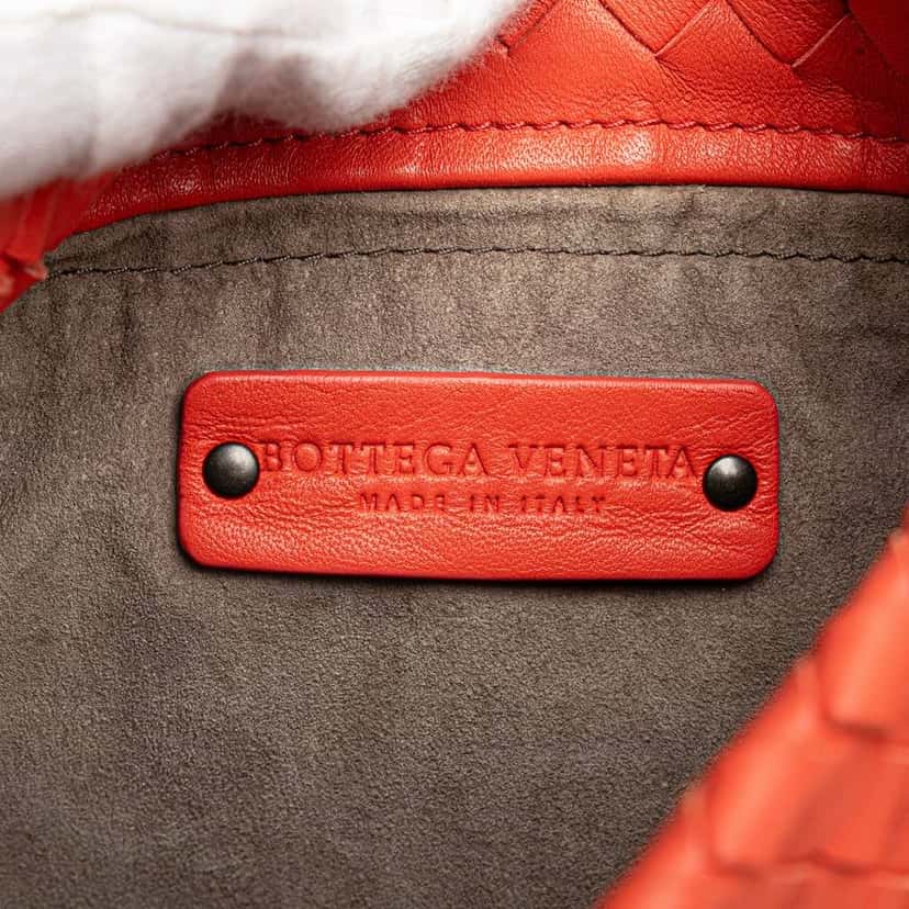 Bottega Veneta Nappa Intrecciato Bucket Bag Orange Leather Very good condition - Box View