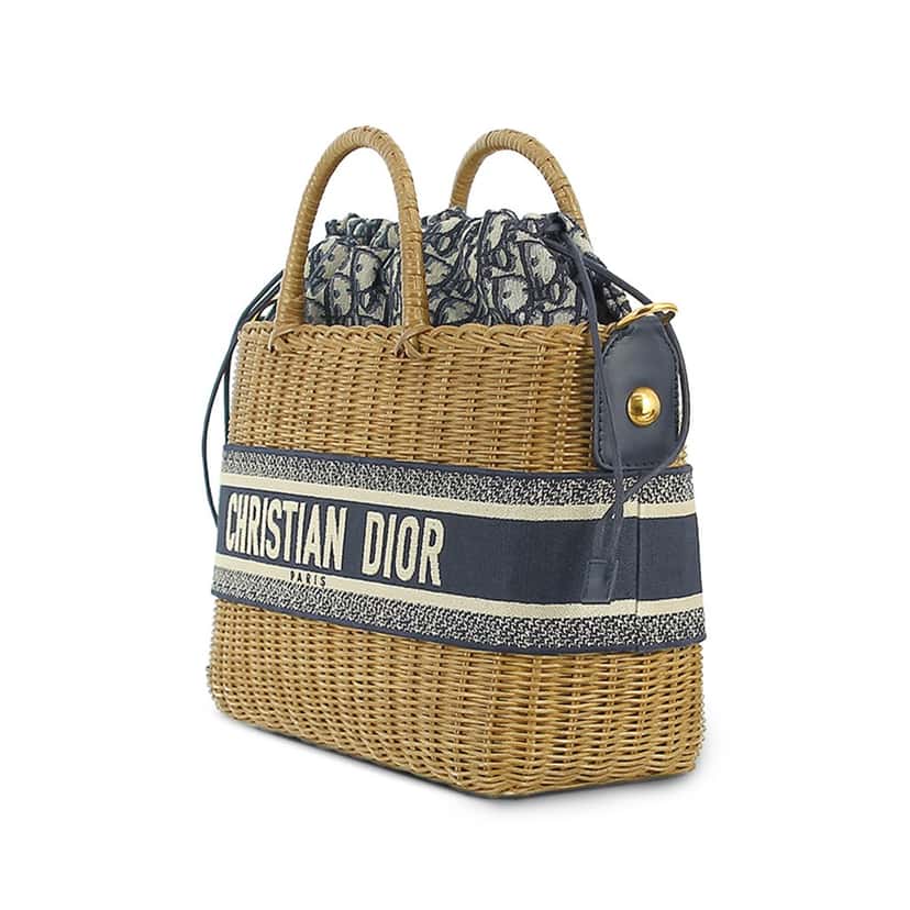 Dior Oblique Wicker Basket Bag Brown Good condition - Back View
