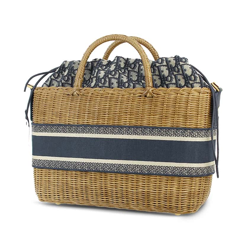 Dior Oblique Wicker Basket Bag Brown Good condition - Inside View
