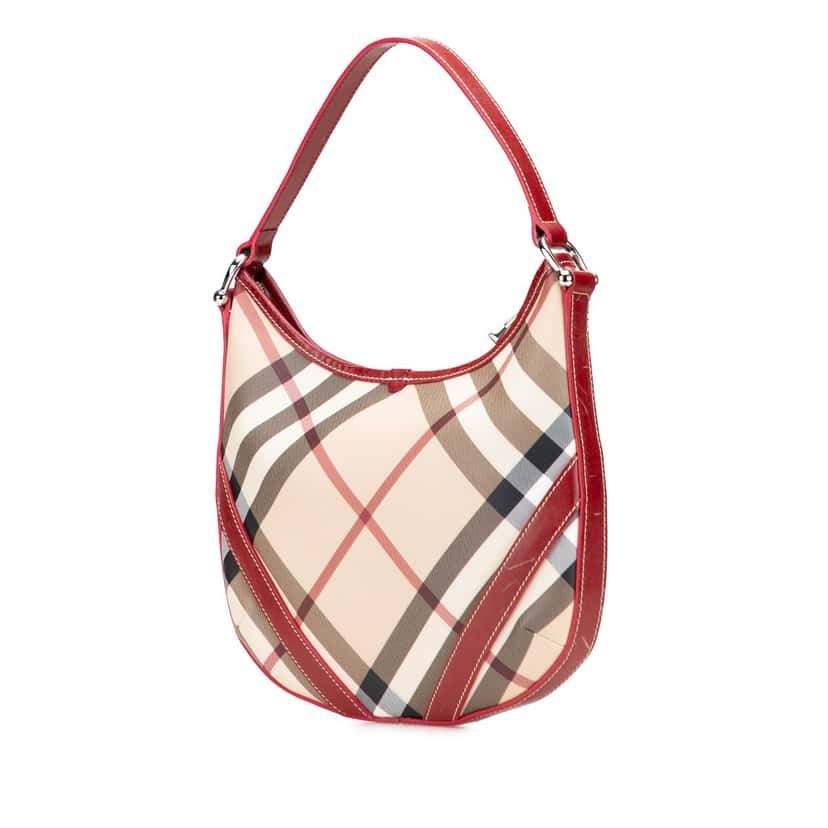 Burberry Supernova Check Coated Canvas Larkin Hobo Brown Canvas Very good condition - Back View