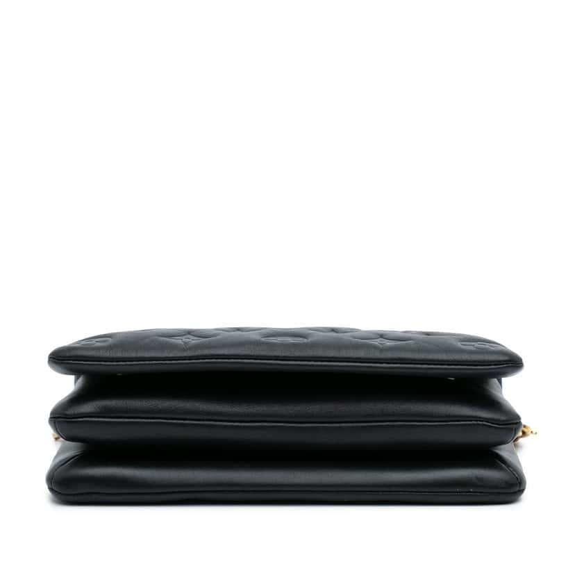 Louis Vuitton Monogram Embossed Pochette Coussin Black Leather Good condition - Inside View