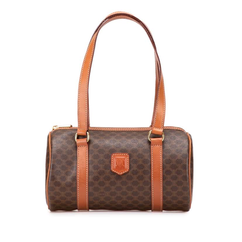Celine Macadam Coated Canvas Shoulder Bag Brown Canvas Good condition - Front View