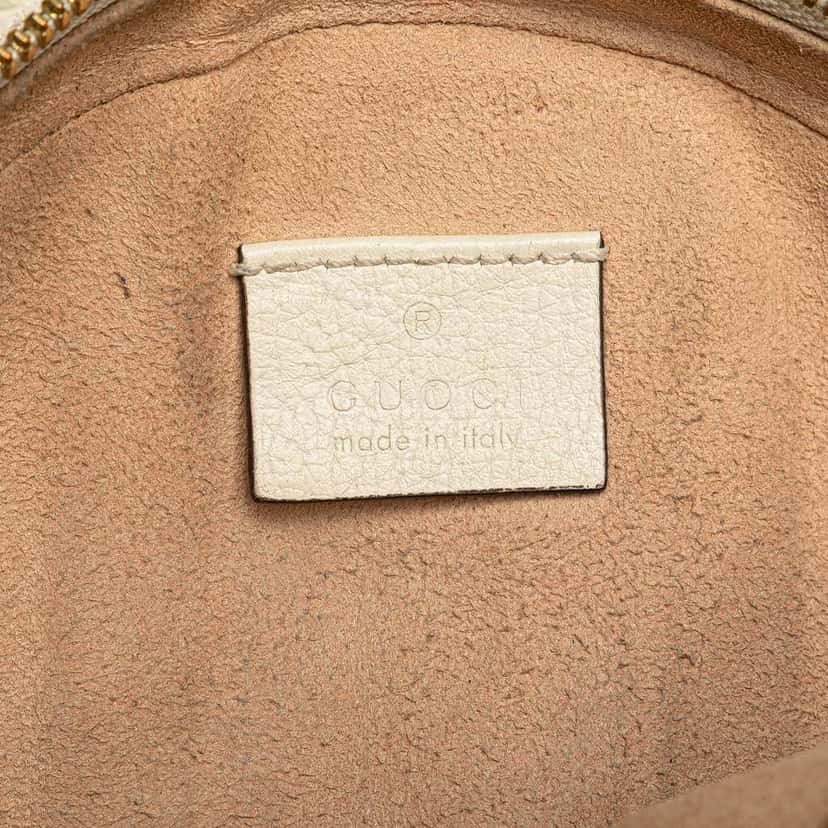 Gucci Mini Leather Ophidia Round Crossbody White Leather Good condition - Box View