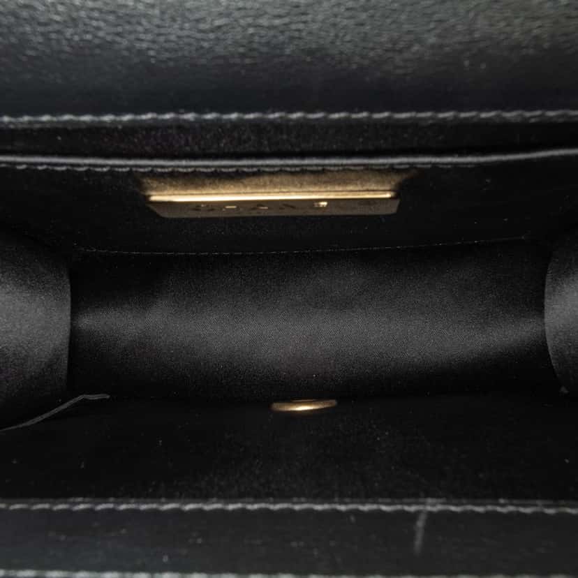 Chanel Mini Square Calfskin Coco Embossed Flap Black Leather Good condition - Box View