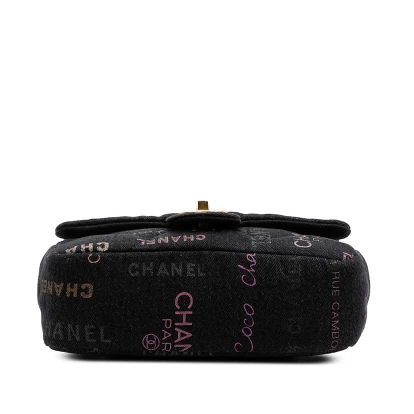 Chanel Mini Rectangular Quilted Denim Mood Flap Grey Denim Good condition - Inside View