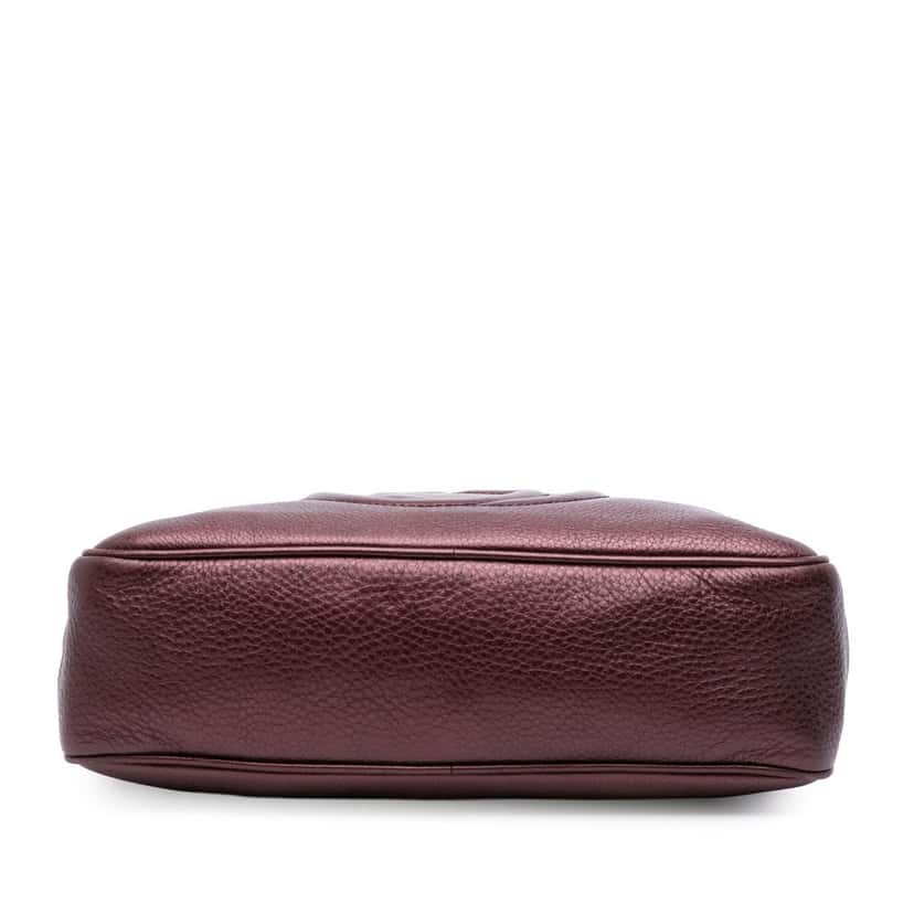 Gucci Metallic Leather Soho Chain Zip Shoulder Bag Red Leather Good condition - Inside View
