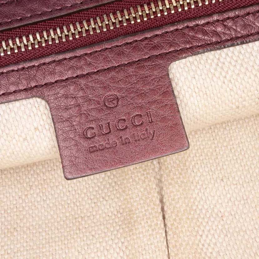 Gucci Metallic Leather Soho Chain Zip Shoulder Bag Red Leather Good condition - Box View