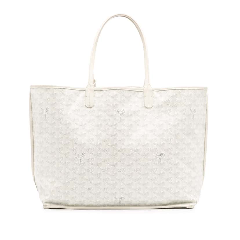 Goyard Goyardine Saint Louis PM White Canvas Good condition - Front View