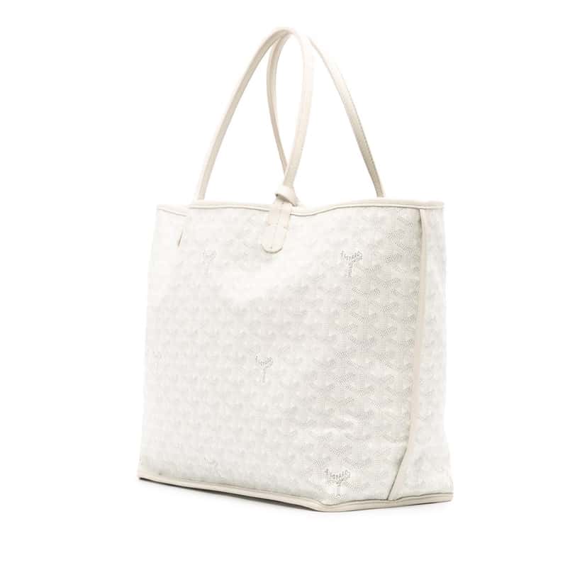 Goyard Goyardine Saint Louis PM White Canvas Good condition - Back View