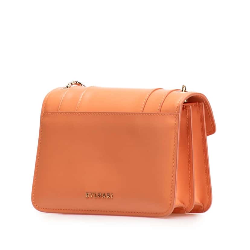 Bvlgari Calfskin Serpenti Forever Crossbody Orange Leather Good condition - Back View