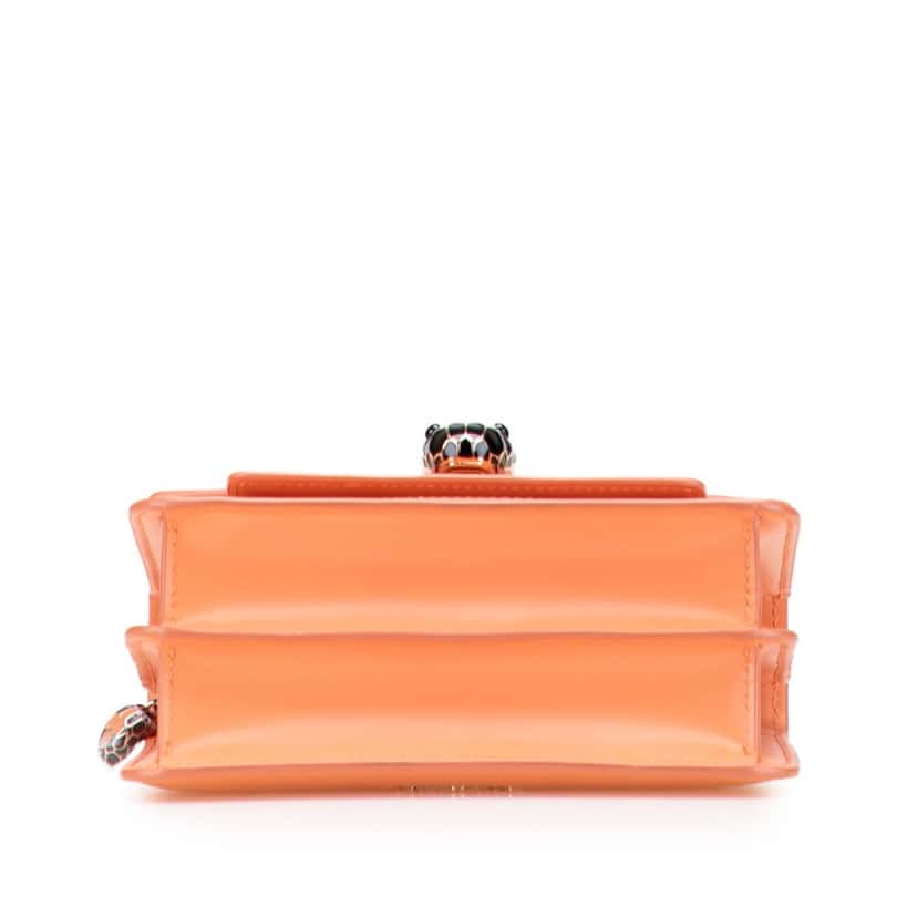 Bvlgari Calfskin Serpenti Forever Crossbody Orange Leather Good condition - Inside View