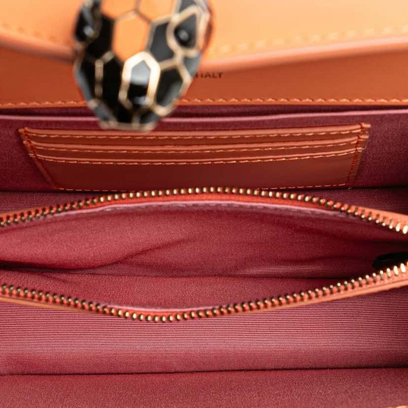 Bvlgari Calfskin Serpenti Forever Crossbody Orange Leather Good condition - Model View