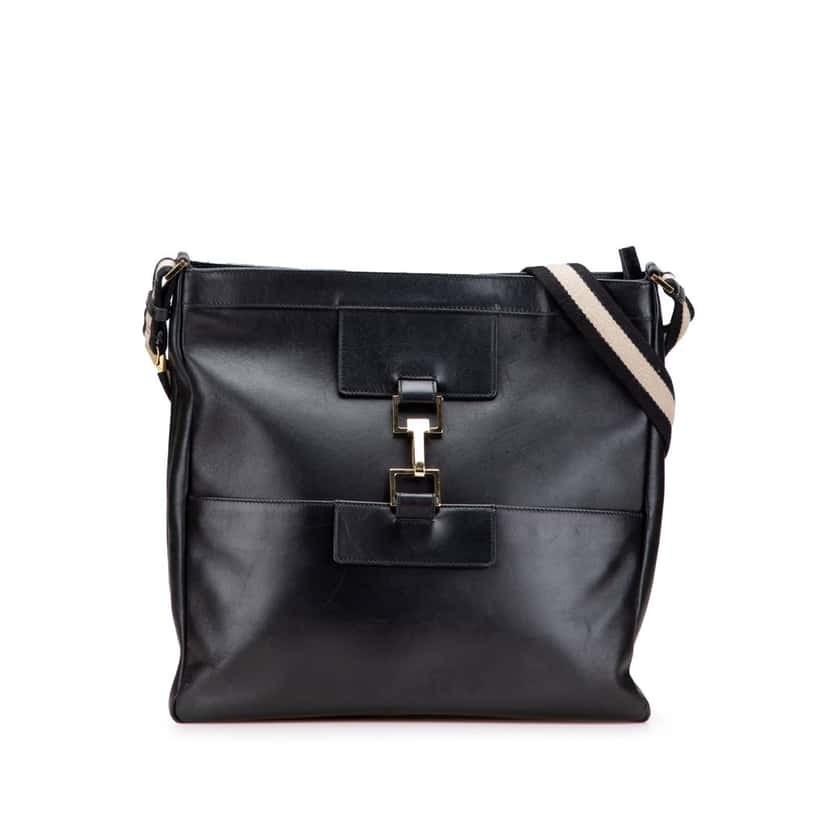 Gucci Leather Web Jackie Crossbody Black Leather Good condition - Front View