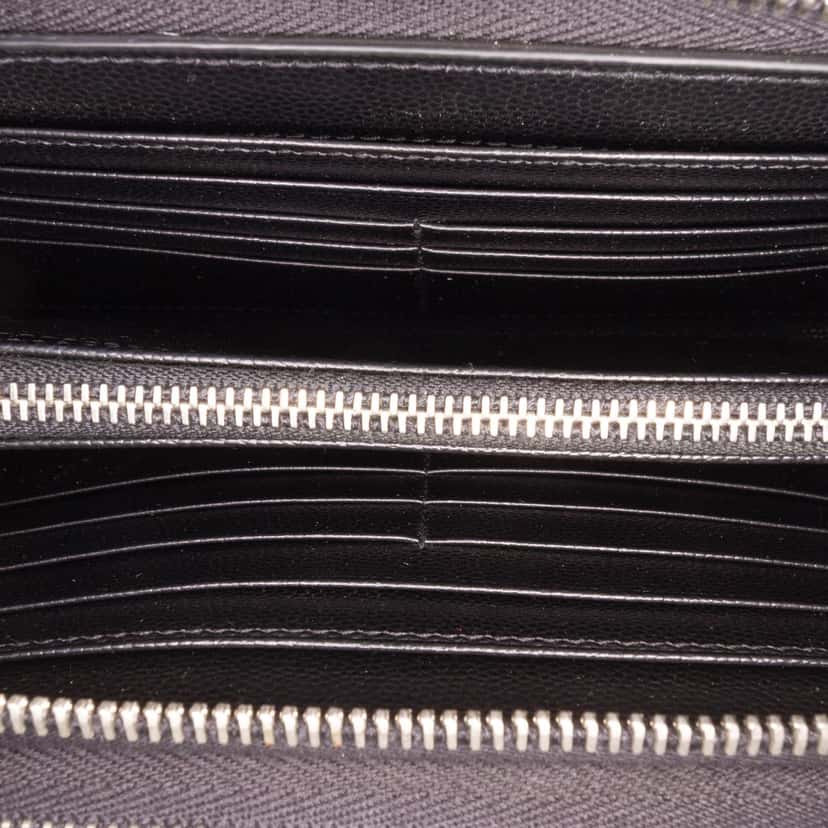 Saint Laurent Grain De Poudre Double Zip Around Travel Organizer Wallet Black Leather Good condition - Box View