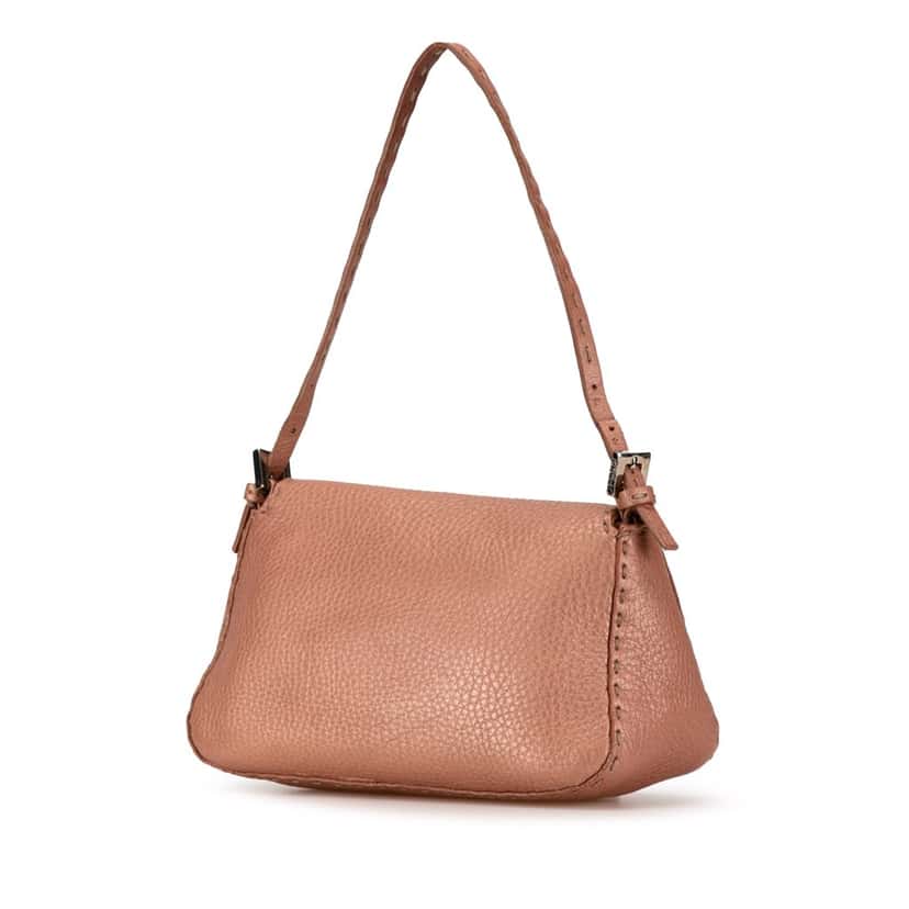 Fendi Leather Selleria Baguette Pink Leather Good condition - Back View
