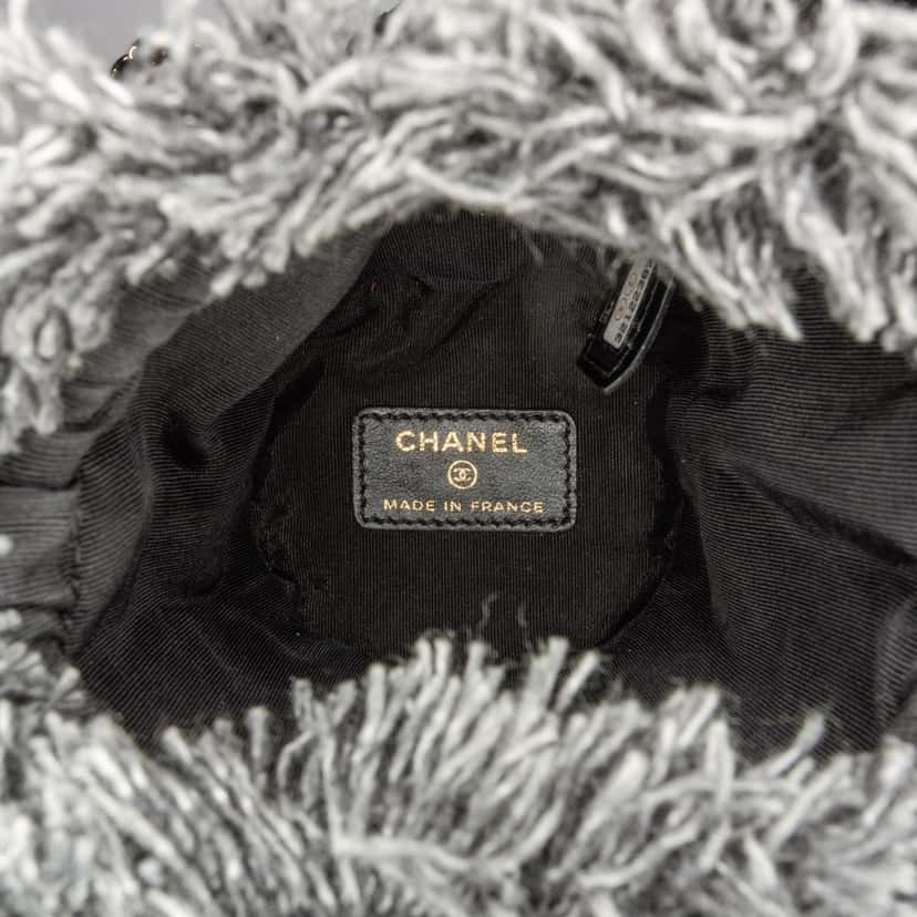 Chanel Mini Denim Mood Bucket with Chain Grey Denim Good condition - Box View
