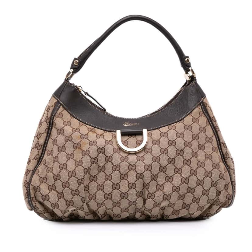 Gucci GG Canvas Abbey D Ring Shoulder Bag Brown Canvas Good condition - Front View