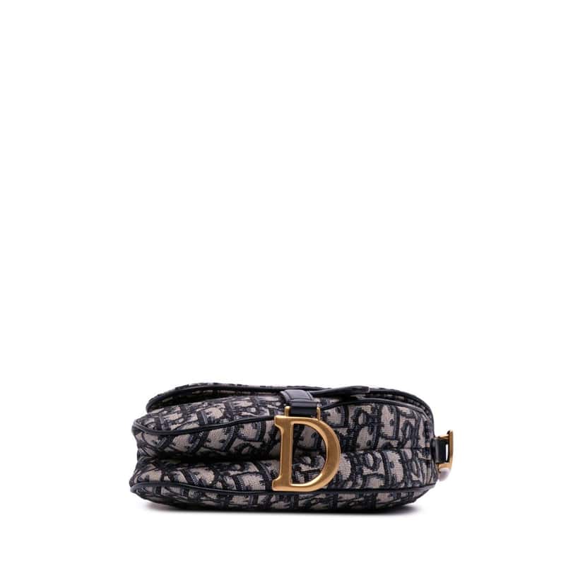 Dior Mini Oblique Canvas Saddle Bag Blue Canvas Good condition - Inside View