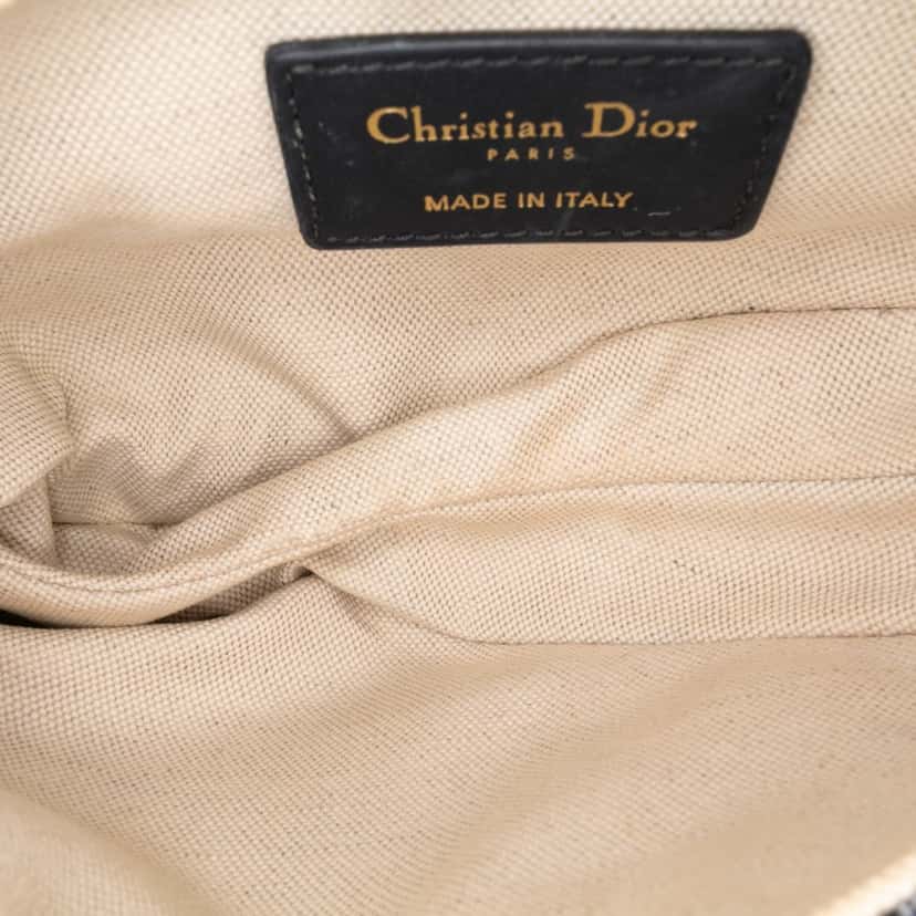 Dior Mini Oblique Canvas Saddle Bag Blue Canvas Good condition - Model View