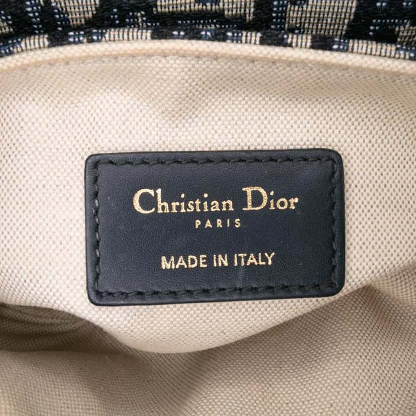 Dior Mini Oblique Canvas Saddle Bag Blue Canvas Good condition - Box View