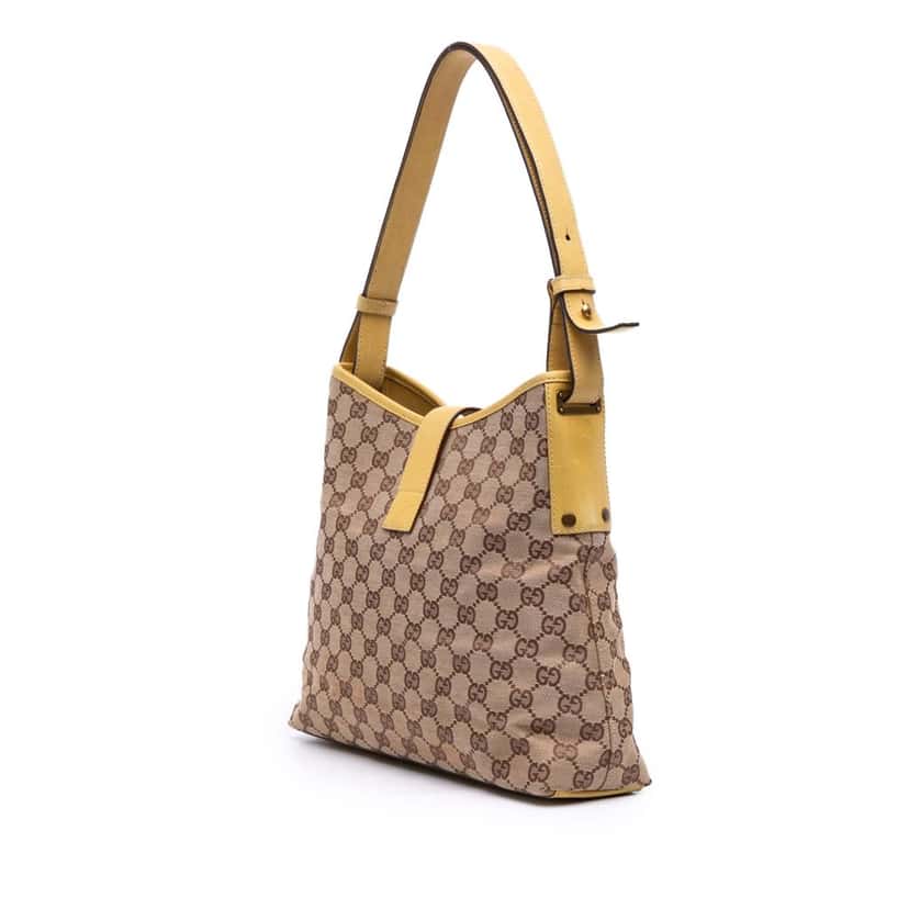 Gucci GG Canvas Piston Shoulder Bag Brown Canvas Good condition - Back View