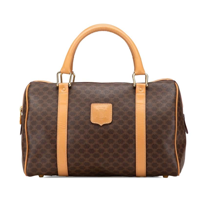 Celine Macadam Coated Canvas Boston Bag Brown Canvas Good condition - Front View