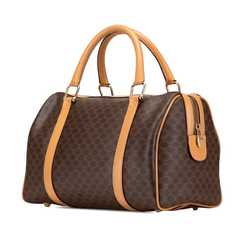 Celine Macadam Coated Canvas Boston Bag Brown Canvas Good condition - Back View