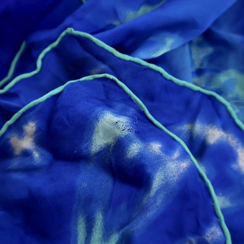 Louis Vuitton Monogram Silk Scarf Blue Silk Good condition - Model View