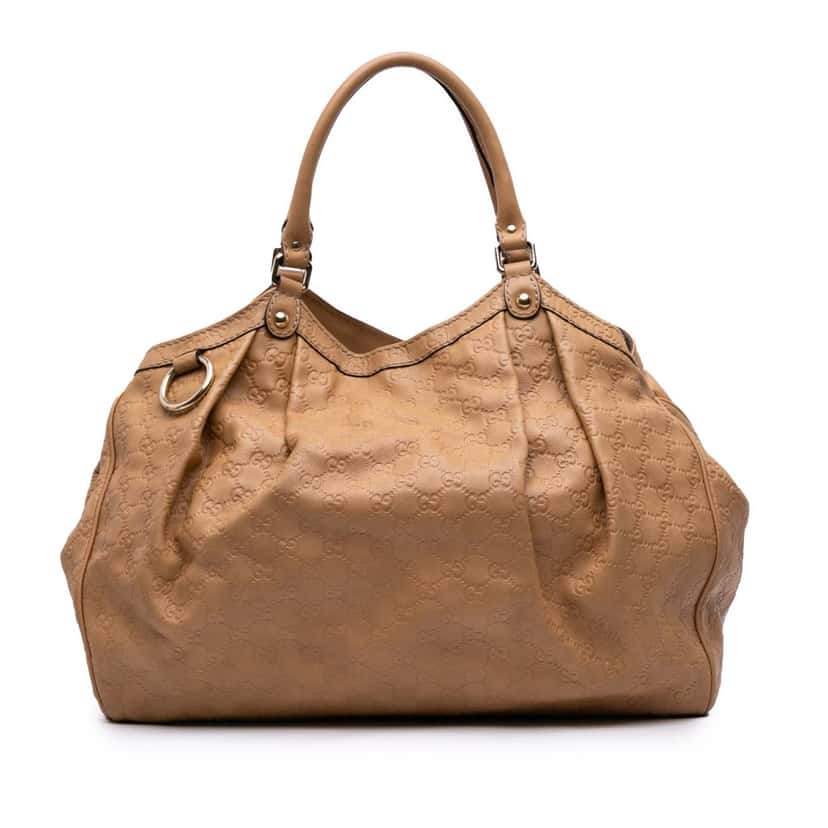 Gucci Large Guccissima Sukey Tote Brown Leather Good condition - Front View