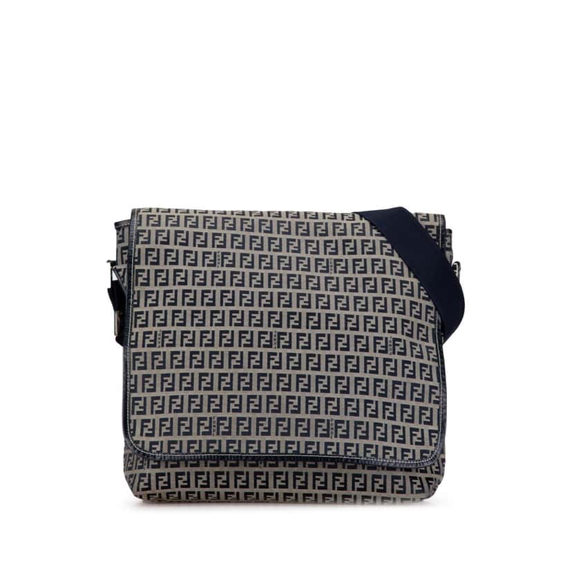 Fendi Zucchino Canvas Crossbody Grey Canvas Good condition - Front View