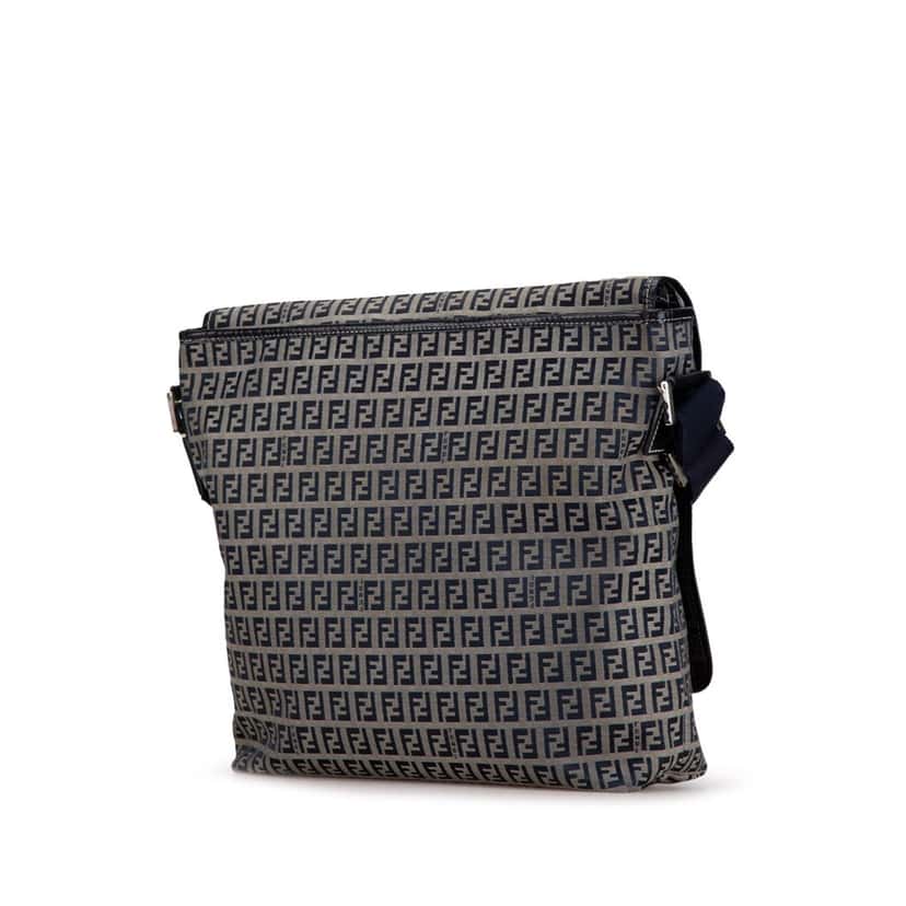Fendi Zucchino Canvas Crossbody Grey Canvas Good condition - Back View