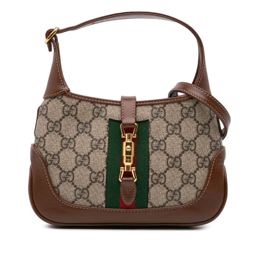 Gucci Mini GG Supreme Jackie 1961 Crossbody Brown Canvas Good condition - Front View