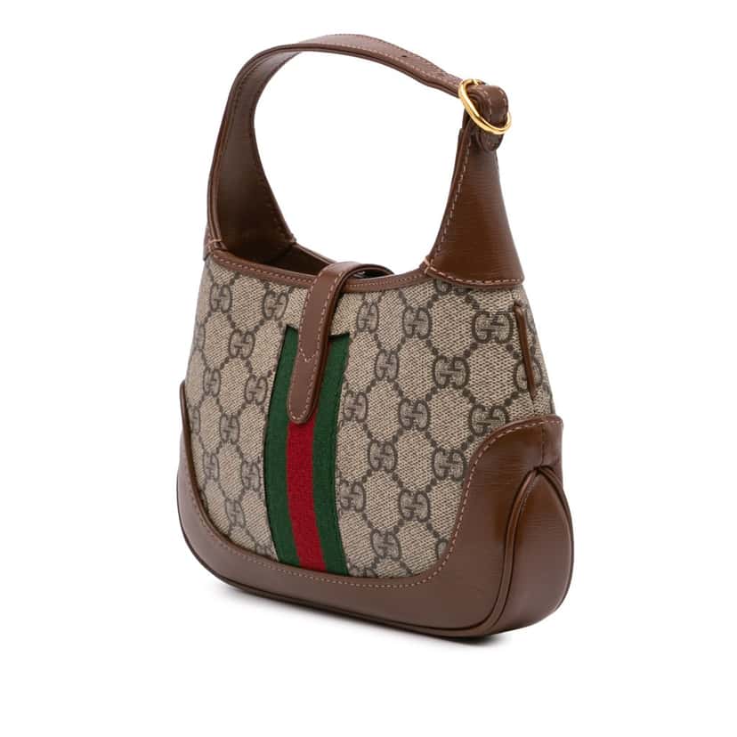 Gucci Mini GG Supreme Jackie 1961 Crossbody Brown Canvas Good condition - Back View