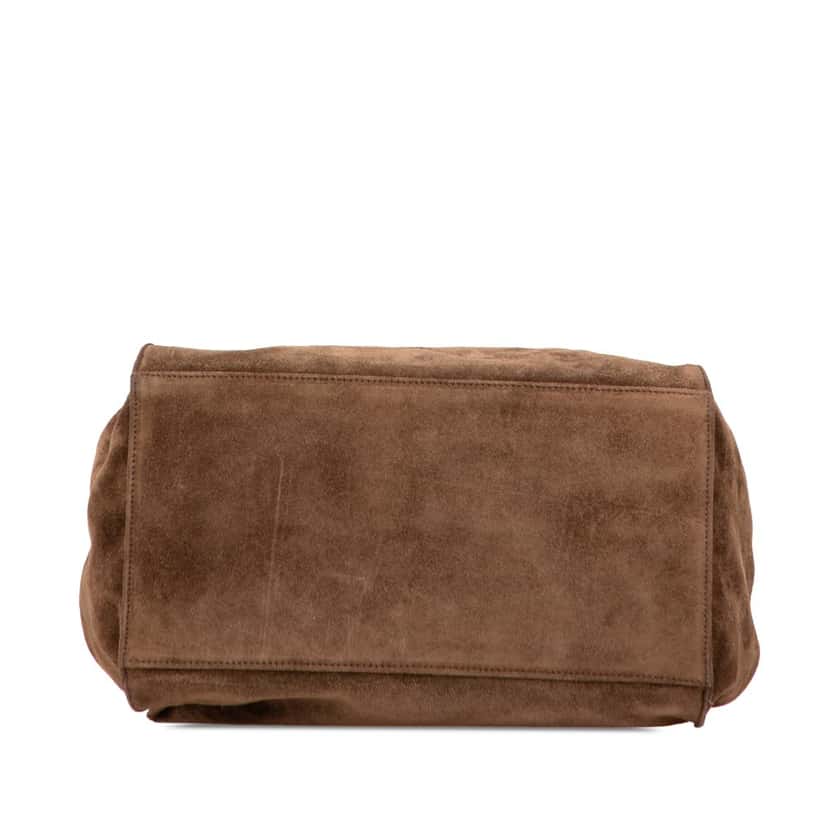 Chanel CC Suede Bucket Bag Brown Leather Good condition - Inside View