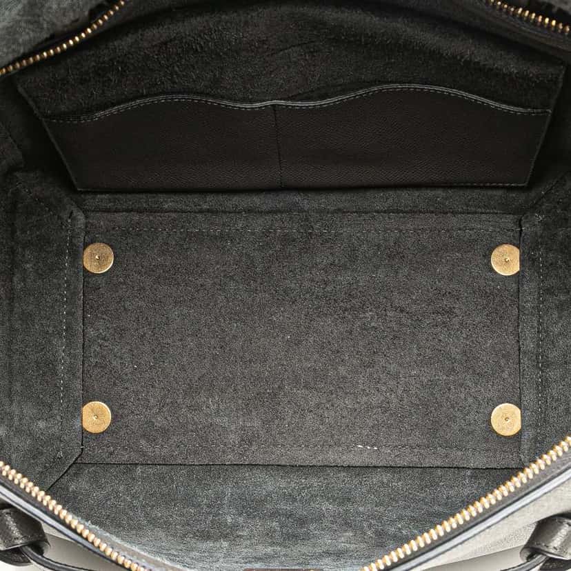Celine Mini Grained Calfskin Belt Bag Grey Leather Good condition - Model View