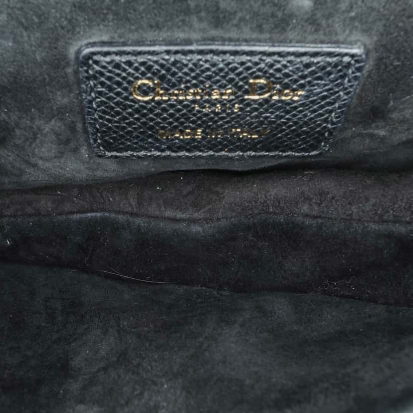 Dior Mini Grained Calfskin Saddle Black Leather Good condition - Model View