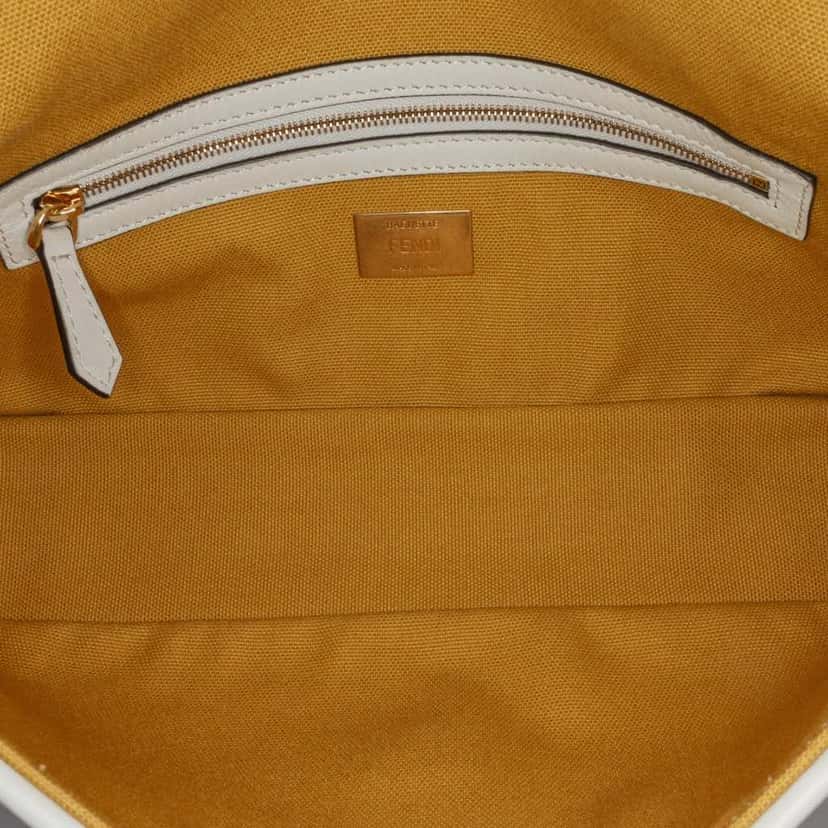 Fendi Sarah Coleman FF Canvas Fisheye  Baguette Satchel Yellow Canvas Good condition - Box View