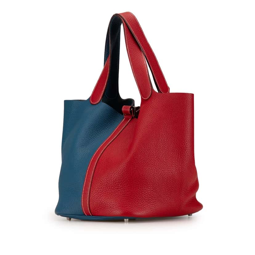 Hermès Bicolor Clemence Picotin Lock 22 Blue Leather Good condition - Back View